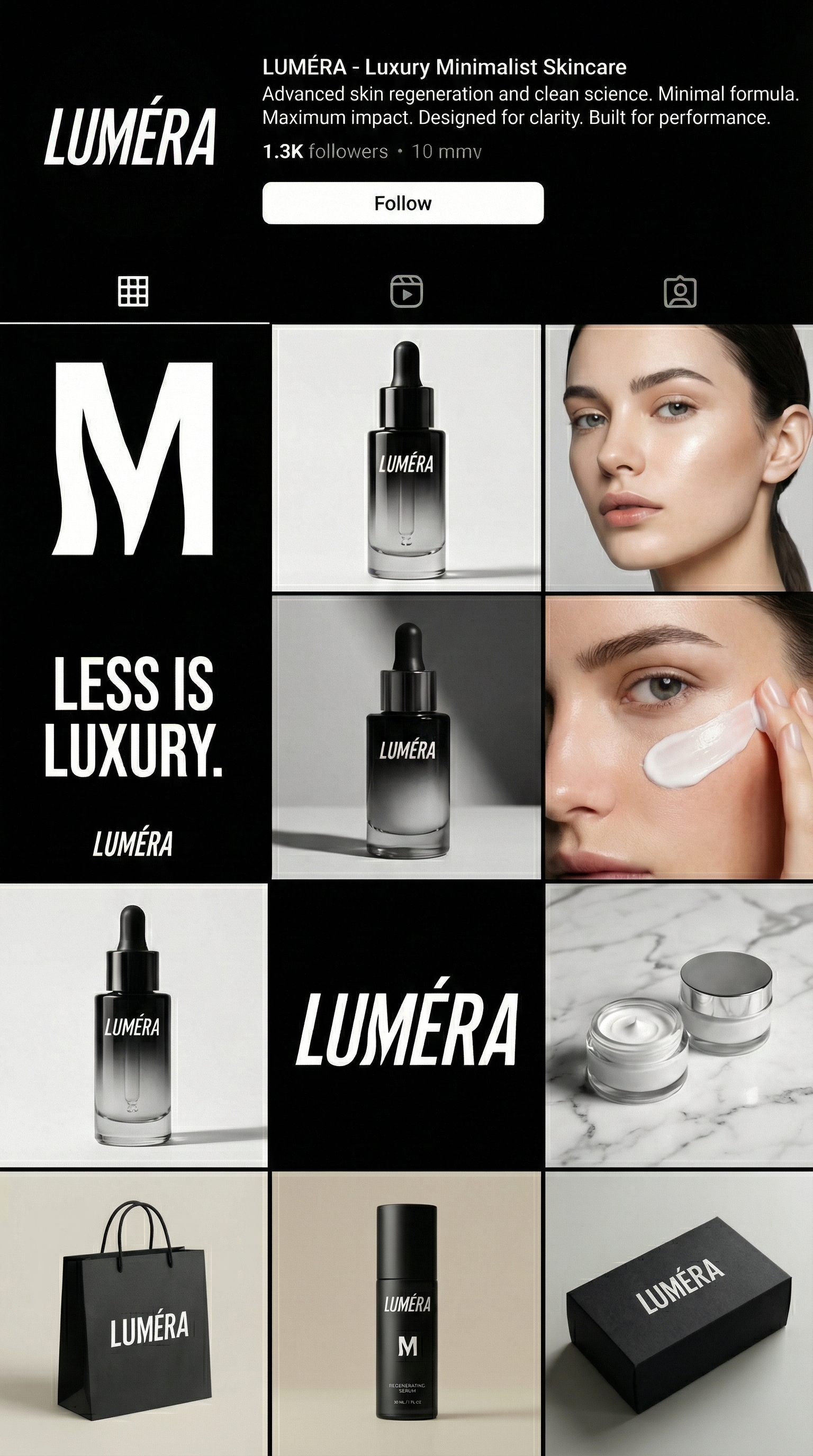 Grid de Instagram da Luméra