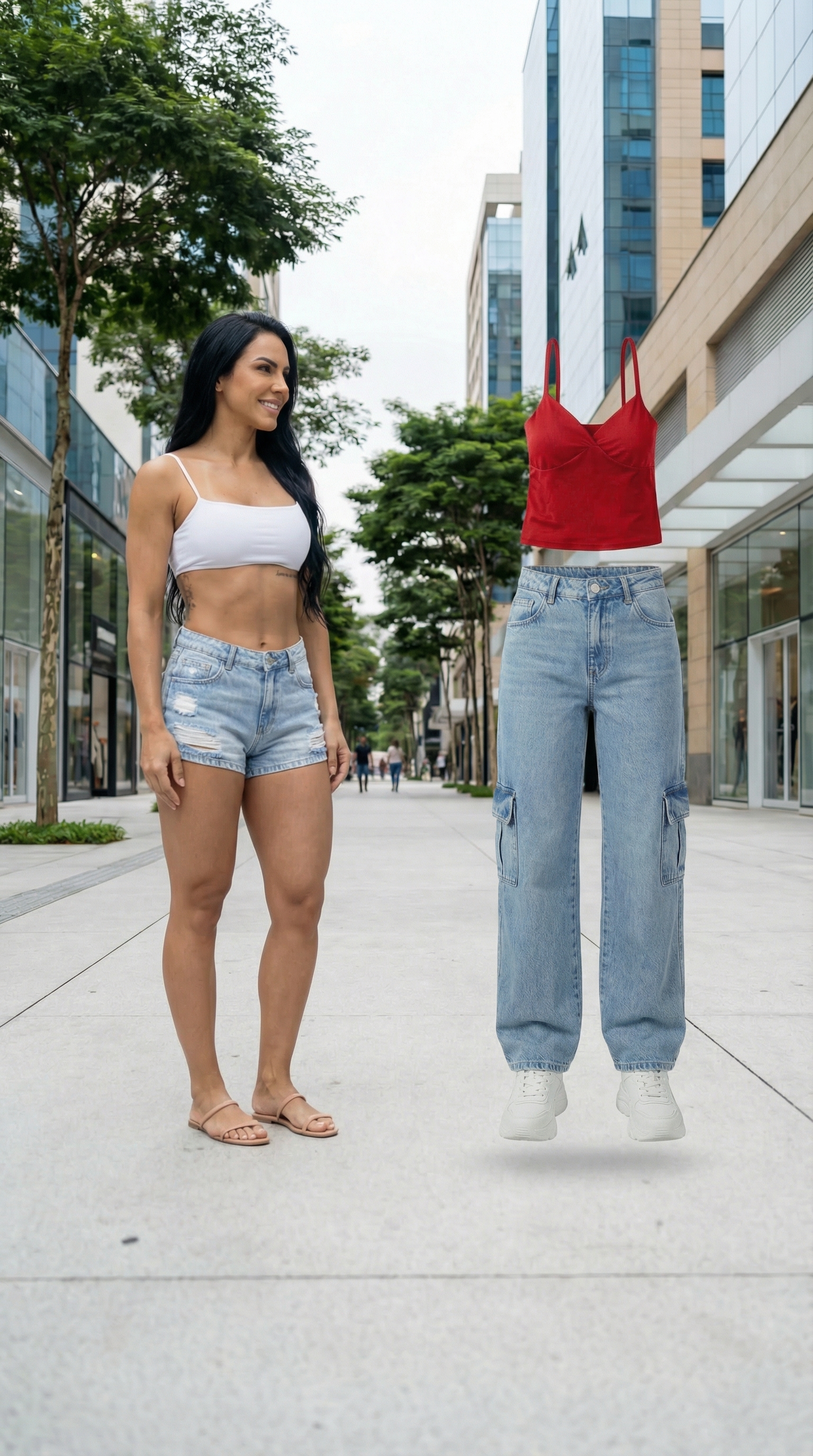 Campanha de moda com composição criativa